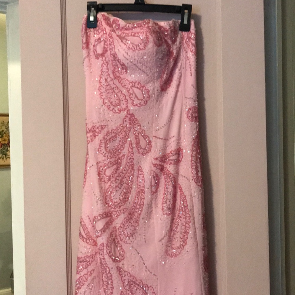 Pink paisley prom dress